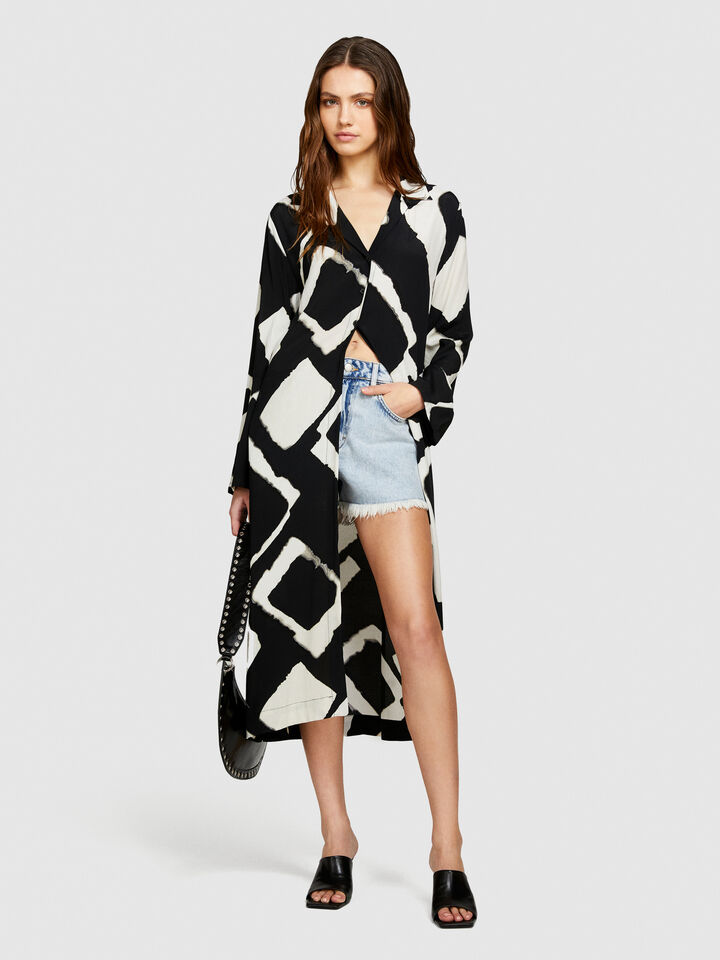 Long printed shirt - women's shirts - Multi-color | Sisley image number 1